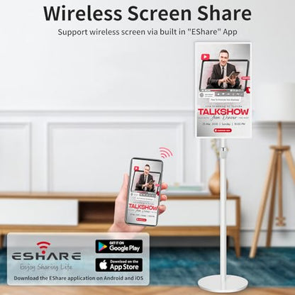 15.6" Digital Signage Display with Adjustable Stand - color: White, size: 2+32
