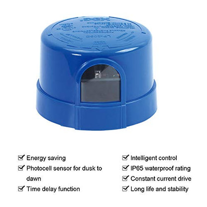 3 Pack Photocell for Outdoor Light,Auto On Off Photo Sensor Switch with Twist Lock,Dusk to Dawn Photoelectric Light Control for LED Street/Barn Light Parking Lot Light Area Light, Blue - size: 3 Pack