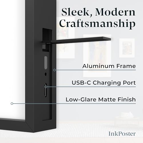 INKPOSTER Tela 28.5" - Color Screen E Ink Spectra 6 with Sharp IGZO - Up to 1 Year on one Charge - Paper-Like: Silent, no Blue Light - Aluminium Body - Thousands of Artworks in Application