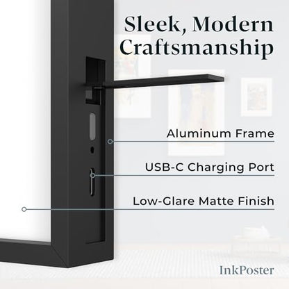 INKPOSTER Tela 28.5" - Color Screen E Ink Spectra 6 with Sharp IGZO - Up to 1 Year on one Charge - Paper-Like: Silent, no Blue Light - Aluminium Body - Thousands of Artworks in Application