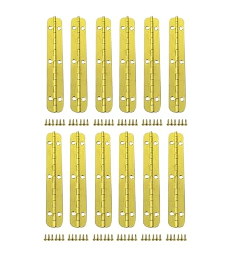 QCAA Solid Brass 180 Degree Small Piano Hinge Wooden Jewery Box Hinge, for Cabinet Closet, 3.15" x 0.5", Vibrated Brass, 8 Pack, Made in Taiwan - color: Vibrated Brass, size: 80mm - 8 Pack