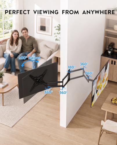 BONTEC Long Arm TV Wall Mount, Full Motion, 37.4" Extension for 26–65" TVs - size: for 26–65 Inch