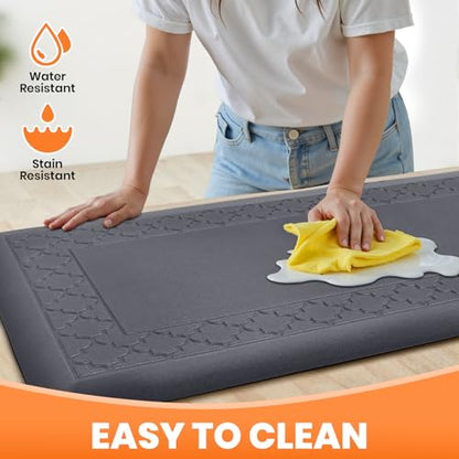 4/5 Inch Thicker Kitchen Mats Anti Fatigue Comfort Mat Standing Desk Rugs - color: Grey, size: 60"L x 17"W x 0.8"Th