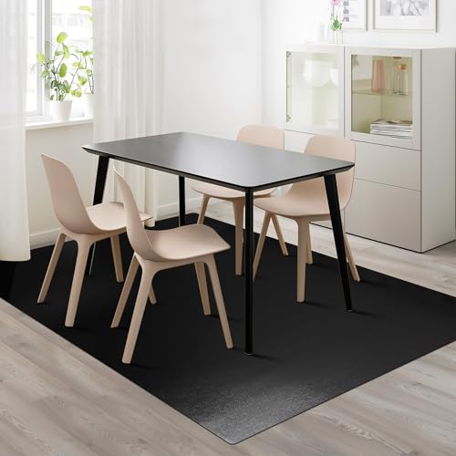 Vinyl Floor Mat for Home, Waterproof Area Mat for Under Dining Room Table - color: Black, size: 6' x 9'