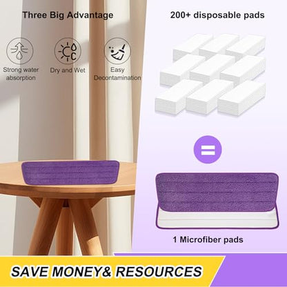 8 Pack 16.5 inch Reusable Mop Pads Microfiber Spray Mop Replacement Heads for Wet/Dry Mops Compatible with Bona Floor Care System - color: Multicolor Mop Pads