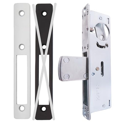 elox Swinging Narrow Stile Aluminum Door Mortise Deadbolt Lock, Swinging Deadbolt, 1-1/8" Backset, w/Aluminum & Bronze Duronodic Finish faceplate, Without Cylinder and Without Keys - color: Silver