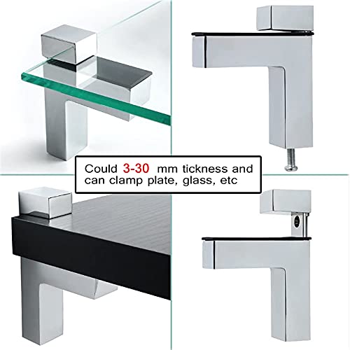 awen 2 Pcs Adjustable Wood/Glass Floating Shelf Brackets Wall Mount, Polished Chrome (Pack of 2) - size: Polished Chrome (Pack of 2)