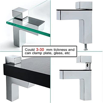 awen 2 Pcs Adjustable Wood/Glass Floating Shelf Brackets Wall Mount, Polished Chrome (Pack of 2) - size: Polished Chrome (Pack of 2)