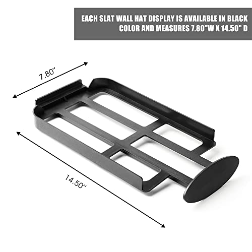 Professional 6-Piece Hat Display Set - Slatwall Mounted Baseball Cap Organizer for Retail Stores Space-Saving Slatwall Hat Rack
