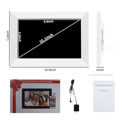 Frameo 10.1" Digital Picture Frame White, Smart WiFi Digital Photo Frame with IPS Touch Screen, 1280x800 HD Display, 32GB Auto-Rotate Wall Mountable, SD/USB Slot, Instant Sharing via Frameo App - color: 10.1 inch-White-Support Wifi