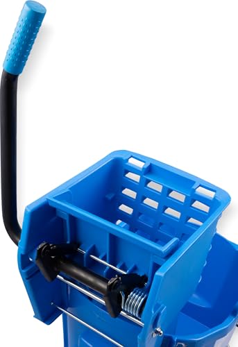 Carlisle FoodService Products 26 Qt Mop Bucket with Side Wringer, Blue - color: Blue