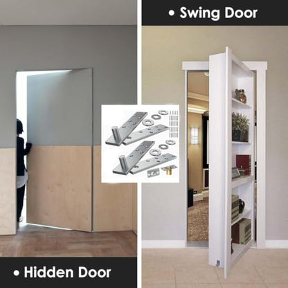 Hidden Door Pivot Hinge Heavy Duty 360° Stainless Steel Hinge - color: Classic Silver
