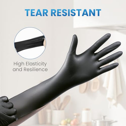 Borje Nitrile Gloves Small, 100 Count Disposable Gloves, Black, 6 Mil - color: Black 6 Mil, size: Small