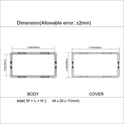 LeMotech 5Pcs ABS Plastic Electrical Project Case Power Junction Box, Project Box Black 1.6 x 0.8 x 0.4 inch (40 x 20 x 11 mm) - size: 1.6" x 0.8" x 0.4"(5pc)