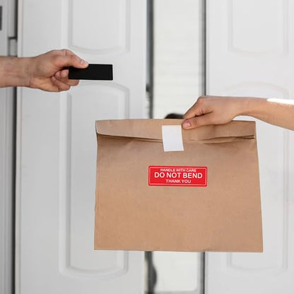 Do Not Bend Stickers 1×3 Inch Fragile Shipping Warning Labels Please Handle with Care Thank You - 500 Per Roll(10 Rolls Total 5000 Stickers)
