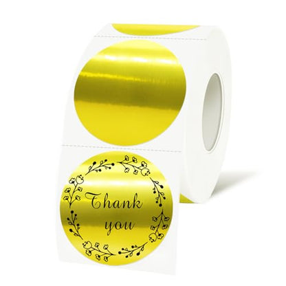 Gold 1.5 Inch Round Thermal Labels, 500 Labels per Roll - color: Gold-500 Labels, size: 1.5 inch