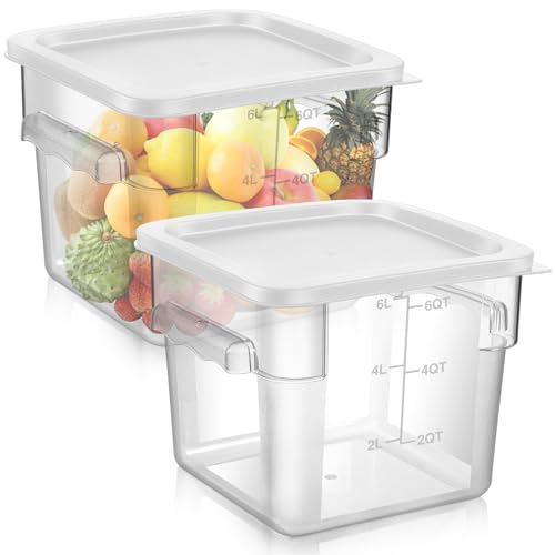 FoldTier 2 Pcs Square Food Storage Containers, White, 6 Qt - color: White, size: 6 Qt
