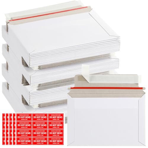 100 Pack 6.5x4.5 Inch Rigid Mailers Self Sealing Cardboard Envelopes