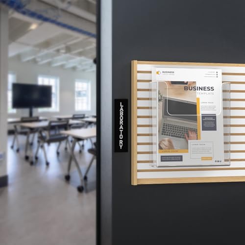 Marketing Holders 6 Pack Slatwall Document Holder 8.5" x 11" Clear Acrylic Take One Slat Wall Mount Magazine Booklet Display Advertisement Literature Rack for Professional Offices Realtor or Events