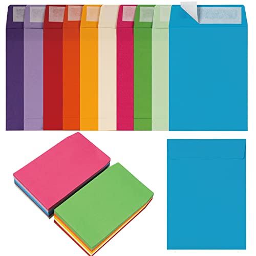 100 Pack Seed Envelopes Self-Adhesive, 3 1/4 x 4 1/2 inches, Colorful - color: Colorful