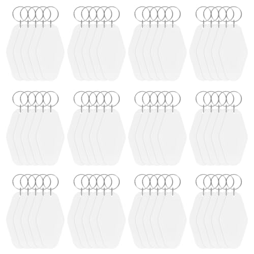 Blank Hotel Keychain Tags [60PCS] - Plastic Rhombus Blank Motel Keychain with Key Rings - color: White