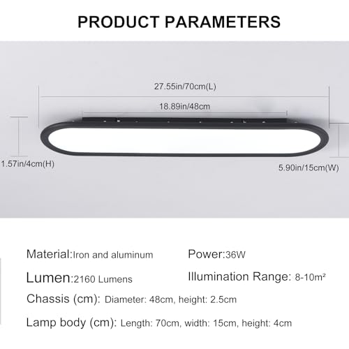 Ganeed Modern Linear Ceiling Lights, 36W LED High Brightness Long Ceiling Lamp, 27.6 Inch Ultra Thin Low Profile Light Fixture for Bedroom Kitchen Closet Hallway, Black/Cool White 6000K - color: Cool White/27.6 Inch/Black, size: Cool White/27.6 Inch