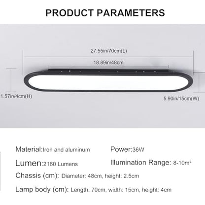 Ganeed Modern Linear Ceiling Lights, 36W LED High Brightness Long Ceiling Lamp, 27.6 Inch Ultra Thin Low Profile Light Fixture for Bedroom Kitchen Closet Hallway, Black/Cool White 6000K - color: Cool White/27.6 Inch/Black, size: Cool White/27.6 Inch