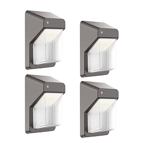 TIERONE 40W LED Wall Pack Light with Dusk-to-Dawn Photocell LED Outdoor Wall Mount Light for Porch Garden Garage Warehouse Security Lighting 4400LM 4000K Daylight 120-277V UL Listed 4 Pack - color: Bronze-4PK, size: 40W