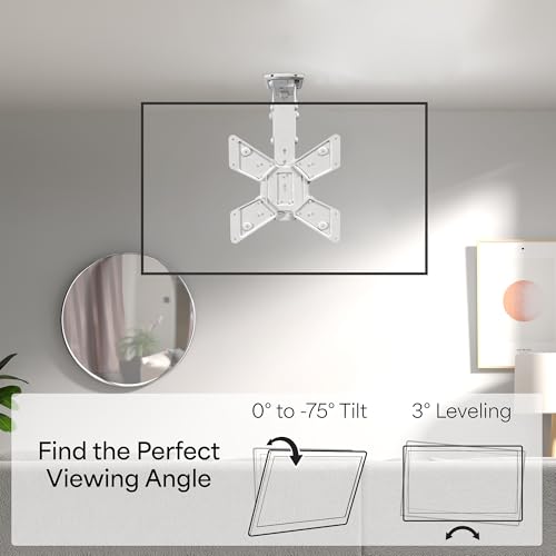 VIVO White Electric Ceiling TV Mount for 23-55 in Screens, MOUNT-E-FD55W - color: White, size: 23" to 55" Screens