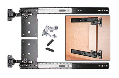 KV Pivot Door Slide Hardware Inset Application Self Closing 22 1/8" Slide (Kit) Black