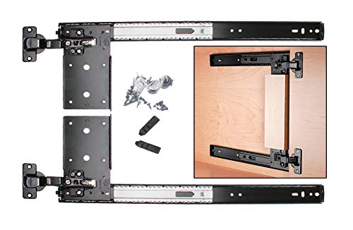 KV Pivot Door Slide Hardware Inset Application Self Closing 22 1/8" Slide (Kit) Black