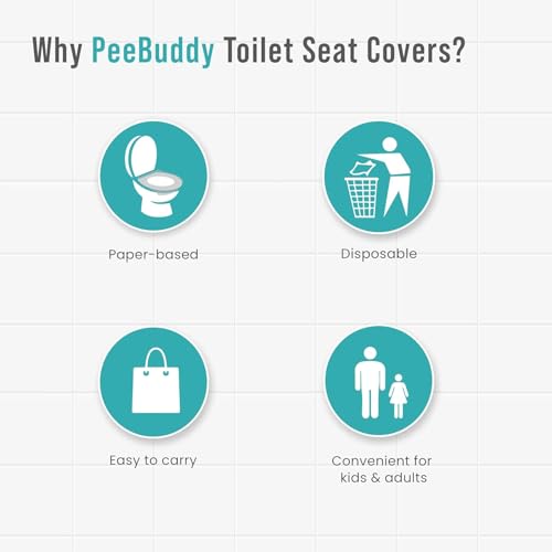 PeeBuddy Disposable Paper Toilet Seat Covers (Pack Of 40) | No Direct Contact with Unhygieneic Seats| Easy To Dispose| Nature Friendly| Must Have For Women - size: 40 Seat Covers