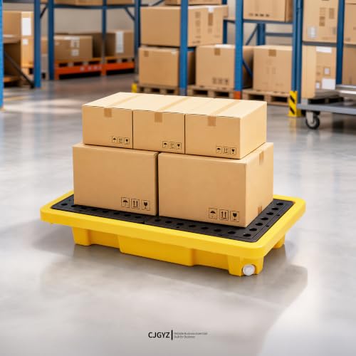 3 Set Spill Containment Pallet with Drain 26x14x4.7in 5.3Gal Capacity Spill Control for Countertop lab Chemical Containers Tabletop Garage Modular Nestable Easy (26x14x5in, 3 Pack) - size: 26x14x5in, 3 Pack