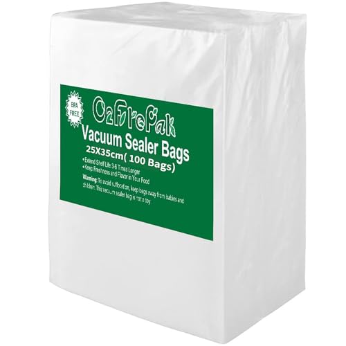 O2frepak Large Quart 10"x14" Vacuum Sealer Bags 100ct for Food Storage - size: 10"x14" Large Quart Size(100count)