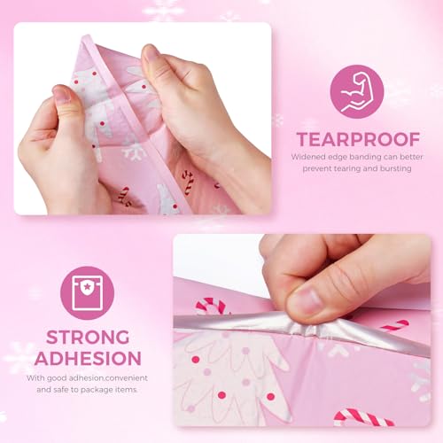 Metronic Christmas Bubble Mailers 6x10 Inch 50 Pack Cute Bubble Mailers - color: Pink Tree, size: 6x10" 50PC
