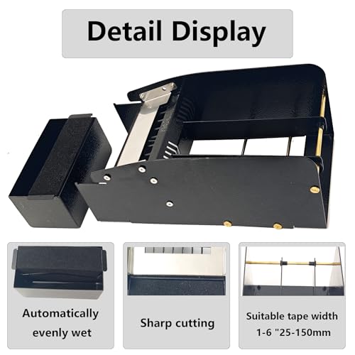 A Wet Kraft Paper Tape Cutter with a Water Brush, Suitable for a Width of 6 inches, Express Box, Cardboard Box Packaging, Gift Box(Multi-Scene for Industry/Home/Office/Business