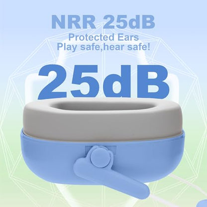 Kids Hearing Protection Earmuffs,Lightweight Adjustable for Kids 3-16 years,Noise Cancelling Headphones,25dB Sound Reduction Ideal for Concert,Firework,Airplane,Sound Proof(Blue) - color: Blue
