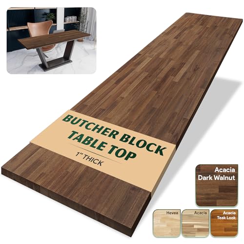 Howizz 72 x 30 in. Solid Wood Table Top, Dark Walnut Stained Acacia Desktop for Standing Desk/Office Tabletop/Countertop, 1in. Thick - color: 2 - Dark Walnut, size: 72"L x 30"W x 1"Th