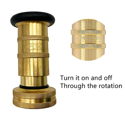 SAFBY Fire Hose Nozzle Brass Fire Equipment Spray Jet Fog (1" NH/NST) - color: Yellow, size: 1 inch NST