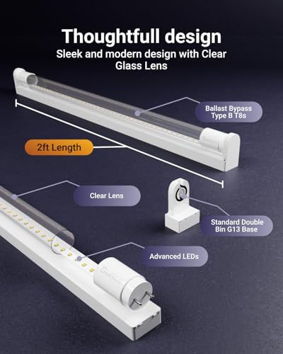 Sunco 70 Pack 2 Foot T8 LED Tube Light Bulbs, 10W, 5000K, Ballast Bypass - size: 70 Pack