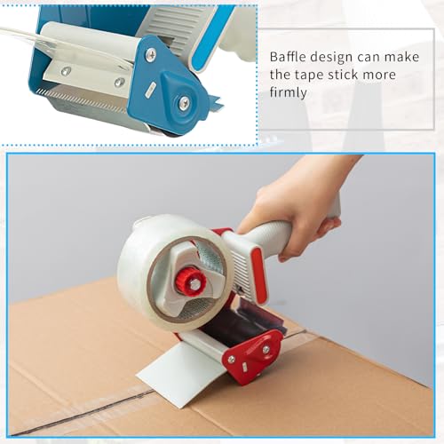 WILLBOND 3 Inch Wide Tape Gun, 4 Pack, Red,Blue - color: Red,blue