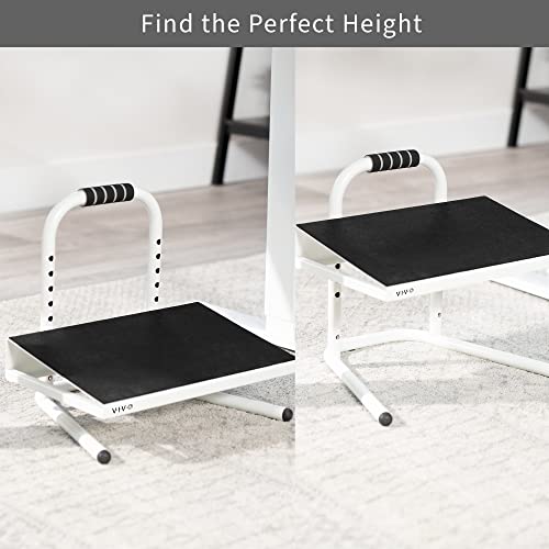 VIVO White Ergonomic Height Adjustable Foot Rest Platform, STAND-FT01W - color: White