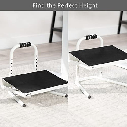 VIVO White Ergonomic Height Adjustable Foot Rest Platform, STAND-FT01W - color: White