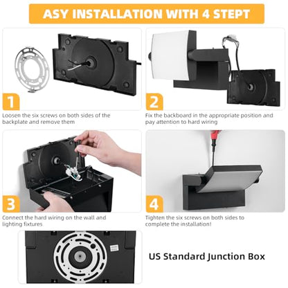 3 Pack Outdoor LED Wall Lights 40W 350°Rotation 3000K IP65 Waterproof - color: 3/40w/3000k/Black