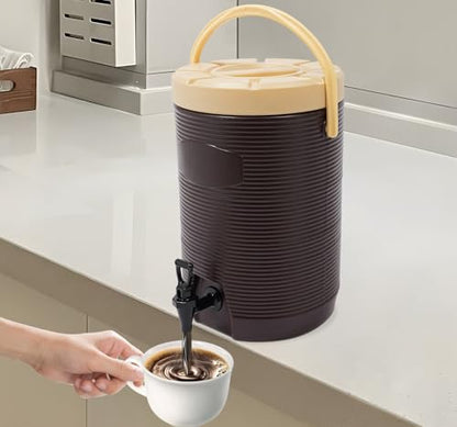 Stainless Steel Beverage Dispenser Insulated Container with Faucet Cooler with Drink Dispensers Cold and Hot Drink Dispenser for Milk Tea, Juice, Coffee 4.49 Gal Capacity (Brown) - color: Brown, size: 17L