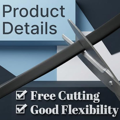 Kingdder 1/8" U Channel Rubber Edge Trim, 1/8" U ，60 Feet Long, Black - color: Black, size: 1/8" U, 60 Feet Long, Black