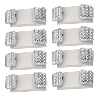 SPECTSUN 8 Pack LED Exit Emergency Light Combo with Battery Backup-US Standard Commercial Corded Emergency Exit Sign Lights for Home Power Failure,UL 924 Certified,Exit Signs Emergency Light Combo - size: 8 Pack