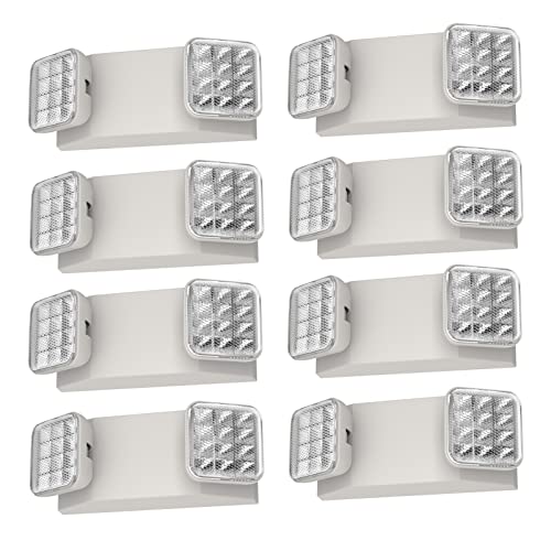 SPECTSUN 8 Pack LED Exit Emergency Light Combo with Battery Backup-US Standard Commercial Corded Emergency Exit Sign Lights for Home Power Failure,UL 924 Certified,Exit Signs Emergency Light Combo - size: 8 Pack