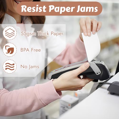 8 Rolls 2 1/4" x 55' Thermal Receipt Paper, Credit Card Machine Paper Roll