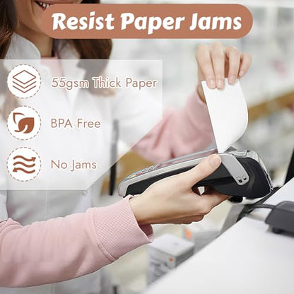 8 Rolls 2 1/4" x 55' Thermal Receipt Paper, Credit Card Machine Paper Roll
